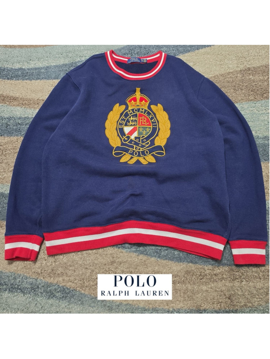 Polo Ralph Lauren Other - Polo Ralph Lauren Crewneck Crest Crown Fleece Sweatshirt Mens XL Navy